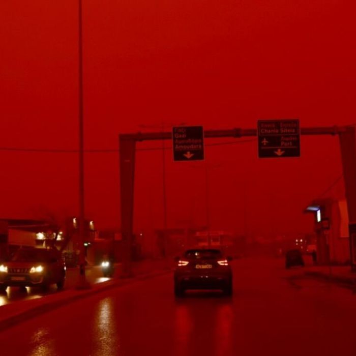 Polvo sahariano y ciclón Narelle tiñen de rojo el cielo en Creta y el oeste de Australia