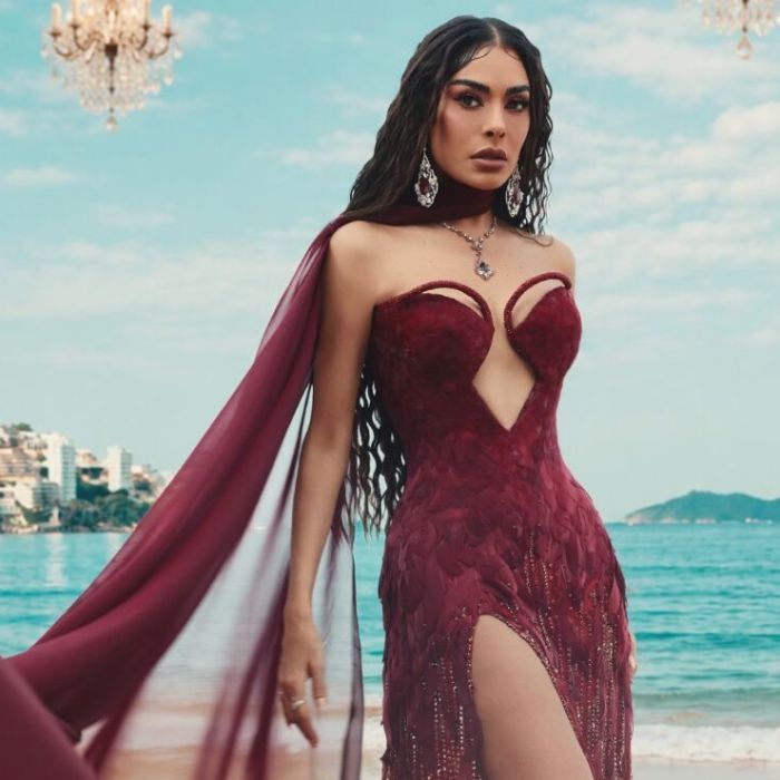 Galilea Montijo deslumbra en la final de LCDLF México con vestido vino