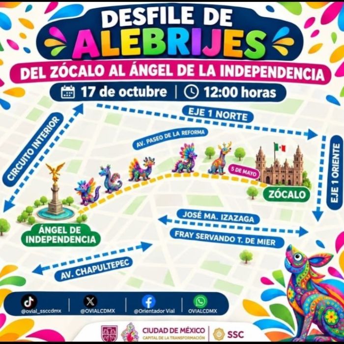Estas son las rutas y alternativas viales por el desfile de alebrijes y la Carrera Panamericana en CDMX